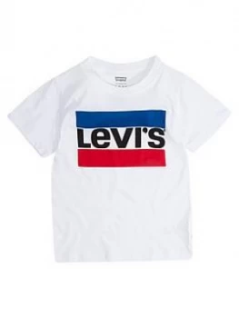 image of Levis Boys Short Sleeve Sports Logo T-Shirt - White, Size 12 Years