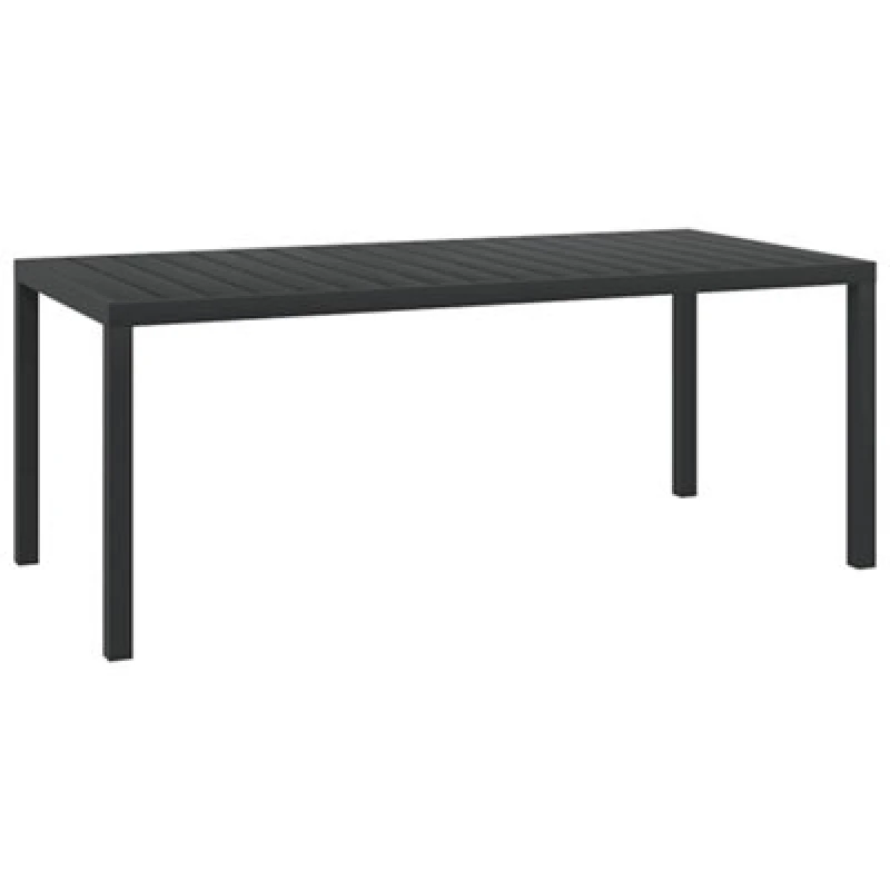 Image of Vidaxl Garden Table Black 185X90X74cm Aluminium And Wpc