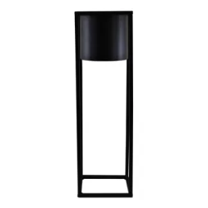 Image of Tall Black Metal Planter