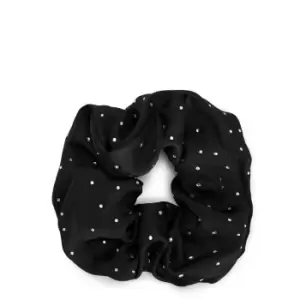 image of Kitsch Satin Rhinestone Brunch Scrunchie - Black