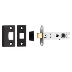 image of Eurospec 76mm CE Bolt Through Square Tubular Mortice Latch - Matt Black