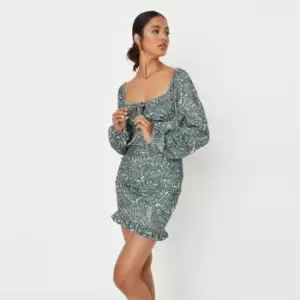 Missguided Printed Dress - Green