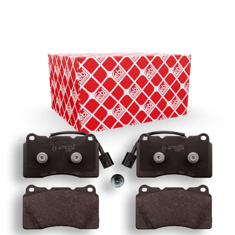 Image of FEBI BILSTEIN 116005 Brake pad set Front Axle, incl. wear warning contact Brake Pad Set,disc brake (402)