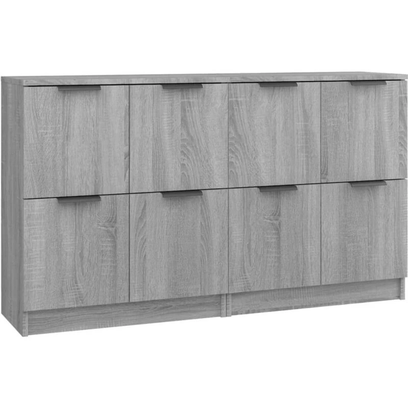 Image of VIDAXL Sideboards 2 pcs Grey Sonoma 60x30x70cm Engineered Wood Vidaxl 8720287122708