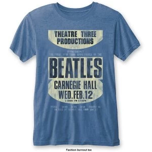 Image of The Beatles - Carnegie Hall Unisex Large T-Shirt - Blue