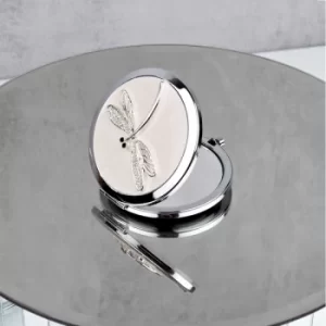 image of Sophia Silverplate Nude Dragonfly Compact Mirror