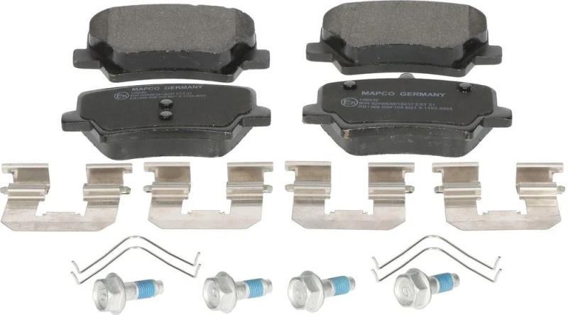 Image of MAPCO 106030 Brake pad set Rear Axle, without acoustic wear warning, with accessories, with brake caliper screws Brake Pad Set,disc brake (402)