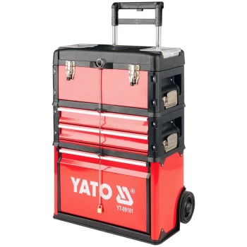 Image of Yato - Trolley Tool Box with 3 Drawers 52x32x72cm - Multicolour