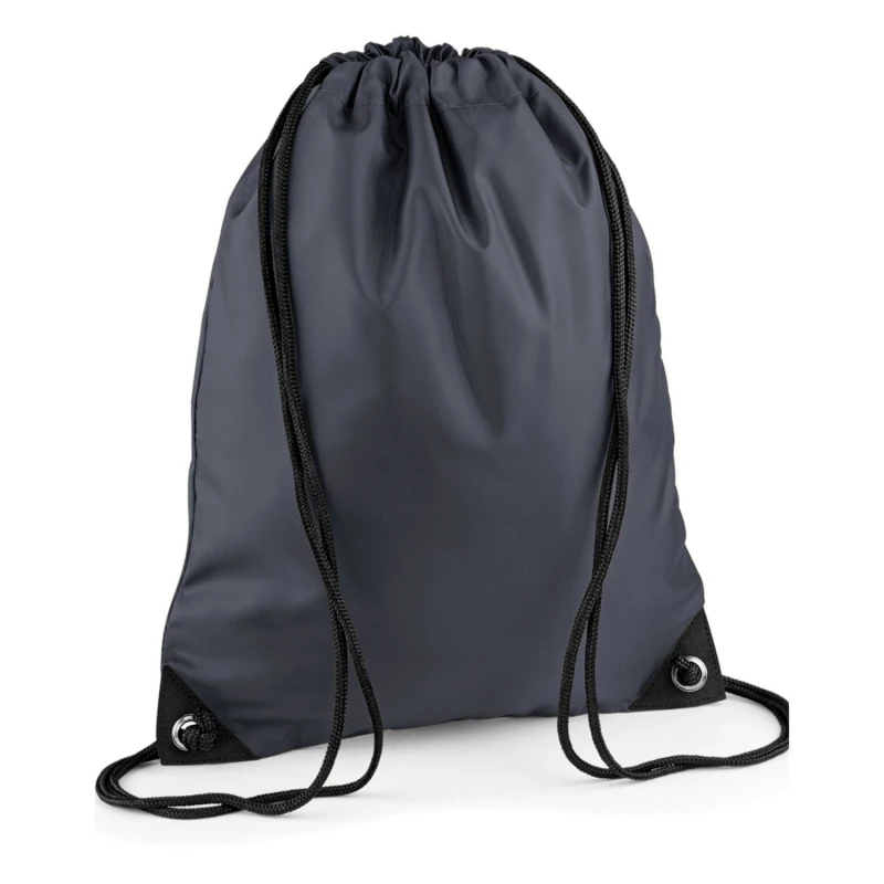 Image of Bagbase Mens Premium Drawstring Bag in Mid Grey Mid Grey Male