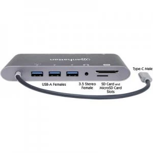 image of Manhattan 152808 Laptop docking station Compatible with: Universal Charging function