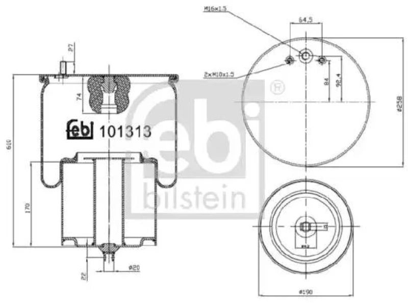Image of FEBI BILSTEIN 101313 Boot, air suspension Rear Axle Boot,air suspension (324)