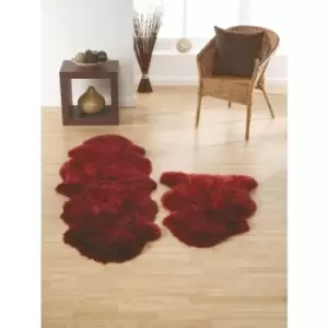 Image of SheepSkins Hug Berry 67cm x 95cm Rectangle - Red