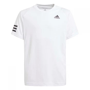 Image of adidas Basic Club 3 Stripe T Shirt - White/Black