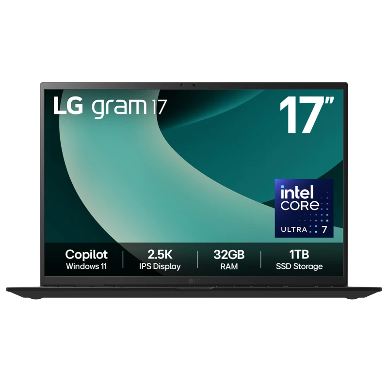 Image of LG LG Gram 17Z90T-G 17" Hybrid AI Laptop - Intel Core Ultra 7 255H, 1TB SSD, 32GB RAM - Black - [2025] 17Z90T-G.AD88A1
