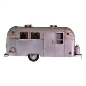Image of Wall Hanging Silver Metal Camper Decoration