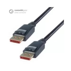 image of 10m V1.4 8K Active DisplayPort Connector Cable - Male to Male Gold Lockable Connectors Black