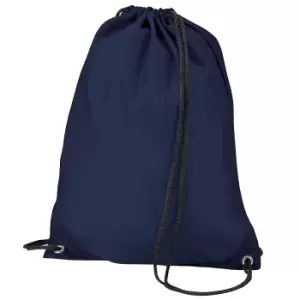 Image of BagBase Budget Water Resistant Sports Gymsac Drawstring Bag (11L) (Pack of 2) (One Size) (Navy)