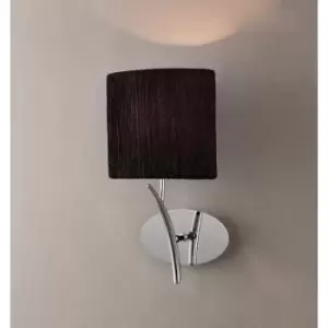 image of Eve wall light with switch 1 Bulb E27, polished chrome with oval Black lampshade