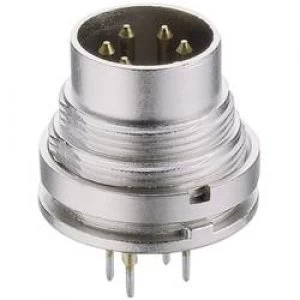 Image of DIN connector Plug vertical mount Number of pins 12 Silver Lumberg SGR 120