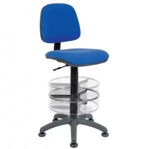 Image of Teknik Ergo Blaster Blue Fabric Operator Chair Deluxe With Ring Kit
