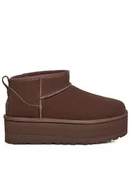 Image of UGG Classic Ultra Mini Platform Boots - Burnt Cedar, Brown, Size 3, Women