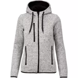 image of Proact Womens/Ladies Heather Hooded Jacket (M) (Light Grey Melange)