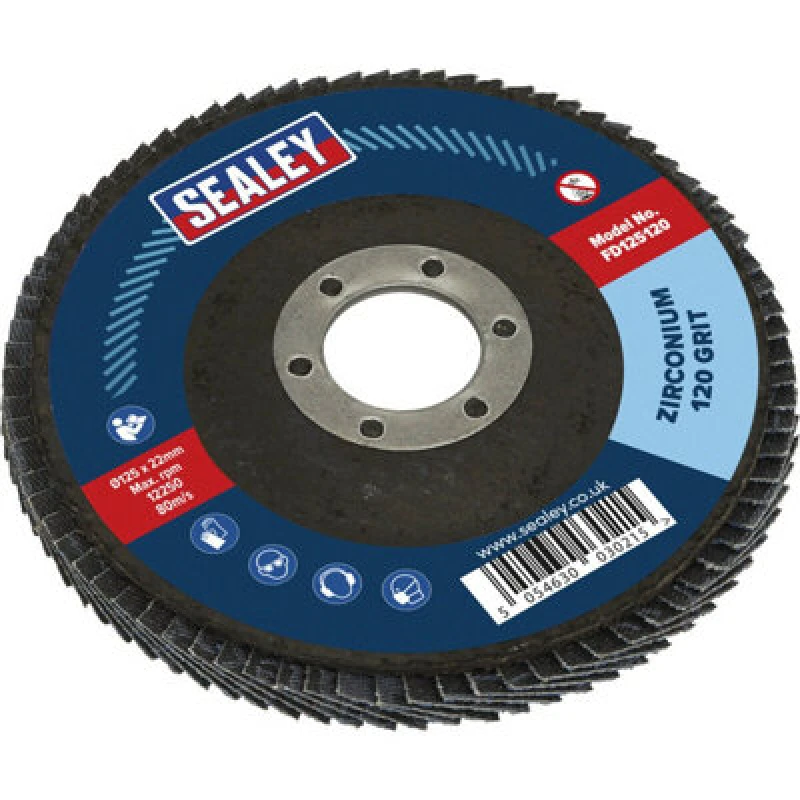 Image of Loops 125mm Zirconium Flap Disc - 22mm Bore - Depressed Centre Disc - 120 Grit Multi
