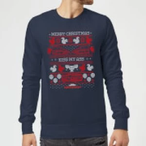 Image of National Lampoon Merry Christmas Knit Christmas Sweatshirt - Navy - L