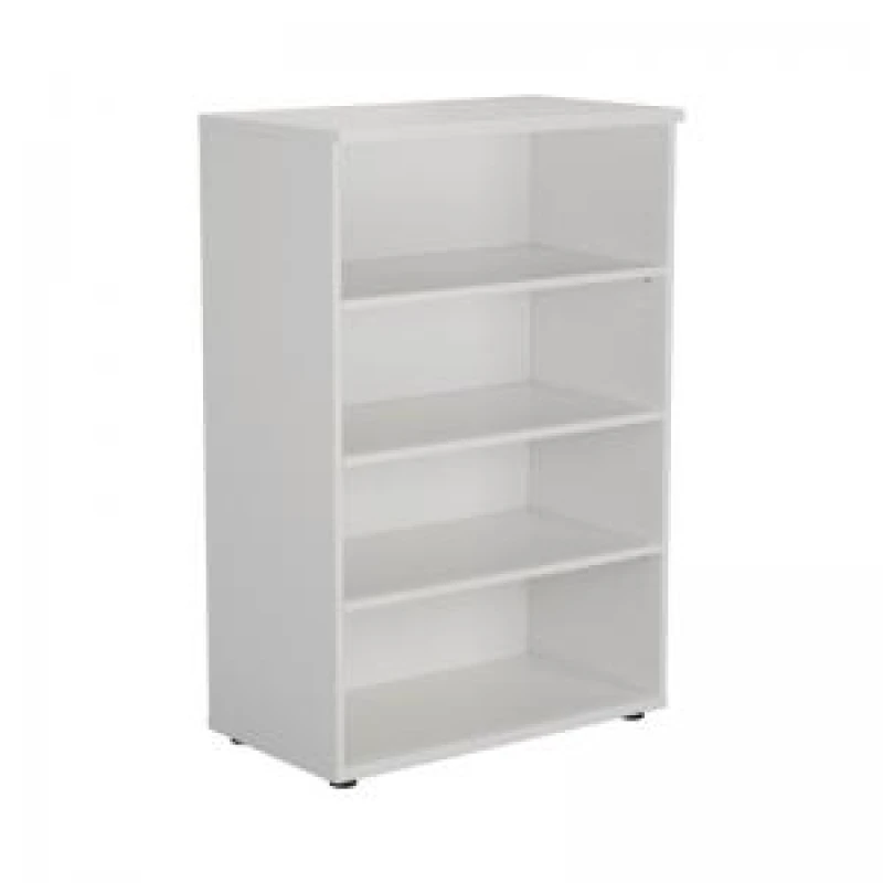 Image of First 3 Shelf Wooden Bookcase 800x450x1200mm White KF803676