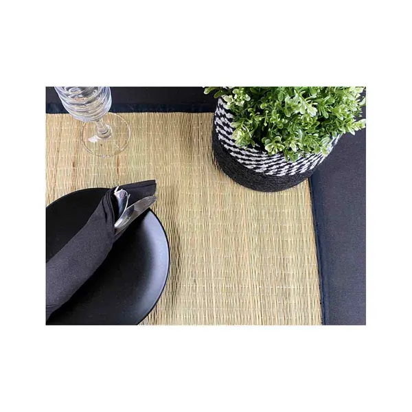 Image of Esselle Spey Dry Grass Table Placement Runner 35x45cm Black Colour, Set Of 2
