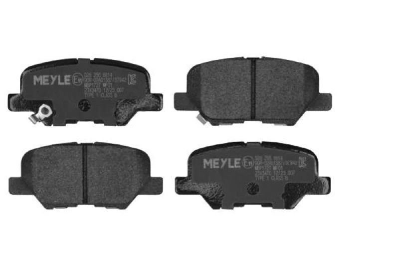 Image of MEYLE 025 256 8814 Brake pad set Rear Axle, with acoustic wear warning, Original Quality, with anti-squeak plate Brake Pad Set,disc brake (402)