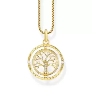 image of THOMAS SABO Gold Plated Tree of Love Spinning Necklace