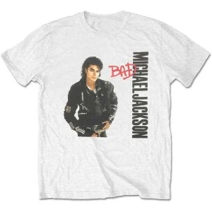 image of Michael Jackson - Bad Mens X-Large T-Shirt - White