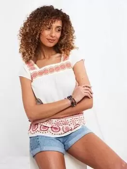 Image of Joe Browns Joe Browns Beautiful Embroidered Top Multi, Size 12, Women