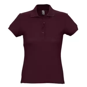 Image of SOLS Womens/Ladies Passion Pique Short Sleeve Polo Shirt (L) (Burgundy)