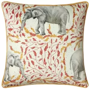Image of Samui Elephant Printed Piped Cushion