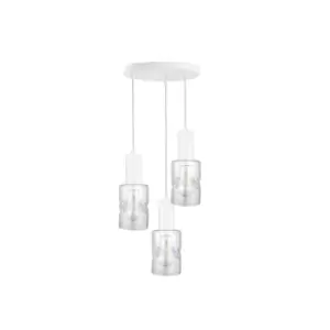 image of Cross Cluster Pendant Ceiling Light White, 30cm, 3x E27