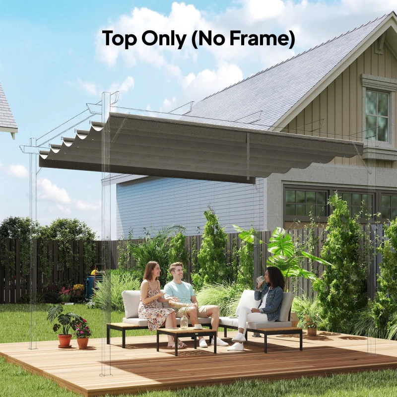 Image of Outsunny Pergola Shade Cover Replacement Canopy for 3 x 3(m) Pergola Light Grey