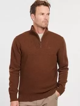 Image of Barbour Essential Lambswool Half Zip, Sand, Size S, Men