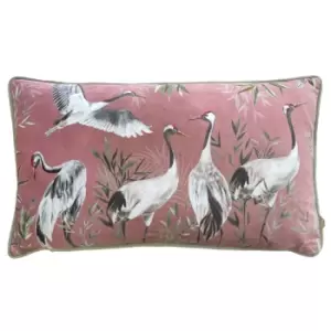 Image of Orient Cranes Cushion Blush