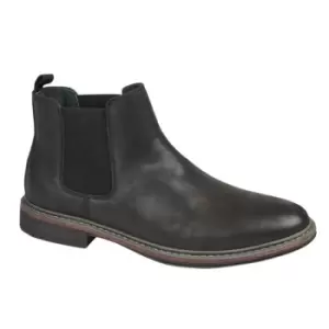 image of Goor Mens Leather Lined Chelsea Boots (10 UK) (Black)