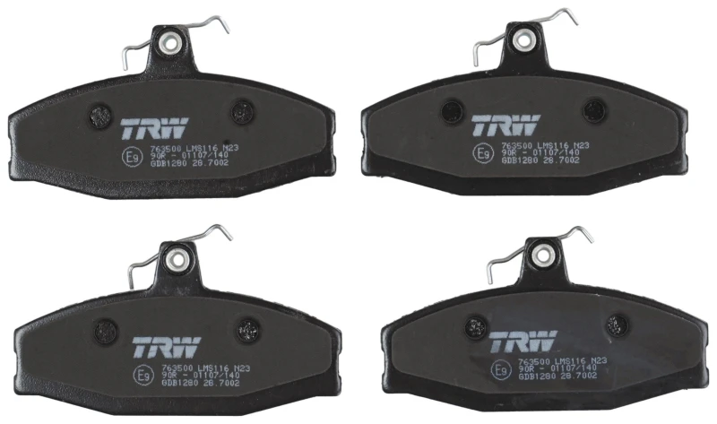 Image of TRW GDB1280 Brake pad set not prepared for wear warning indicator Brake Pad Set,disc brake (402)