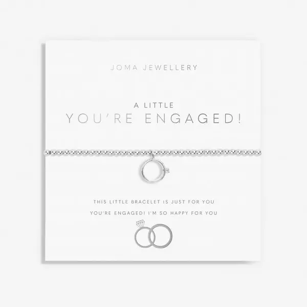 Image of A Little You'Re Engaged! Silver Plated 17.5cm Stretch Bracelet 7002