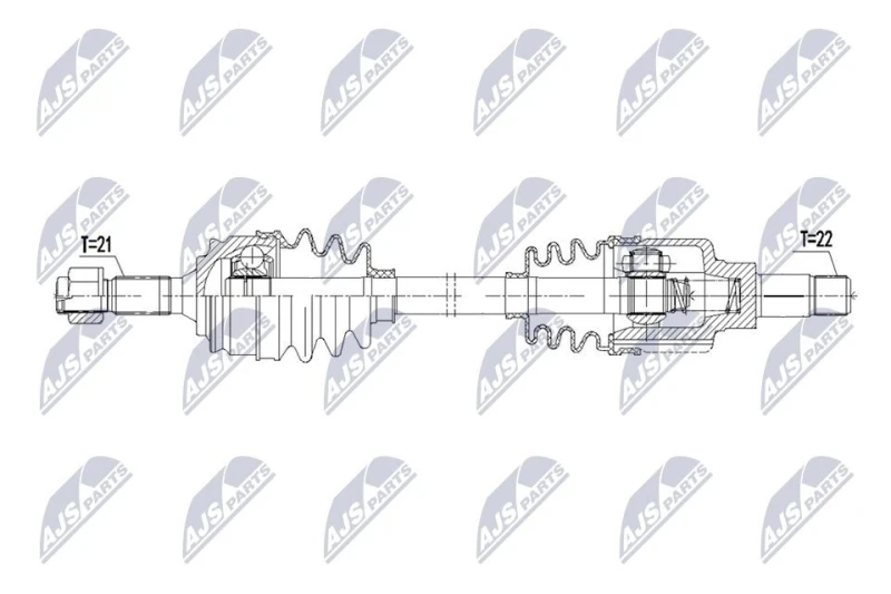 Image of NTY NPW-CT-176 Drive shaft Manual Transmission, Front Axle Left Drive Shaft (13)