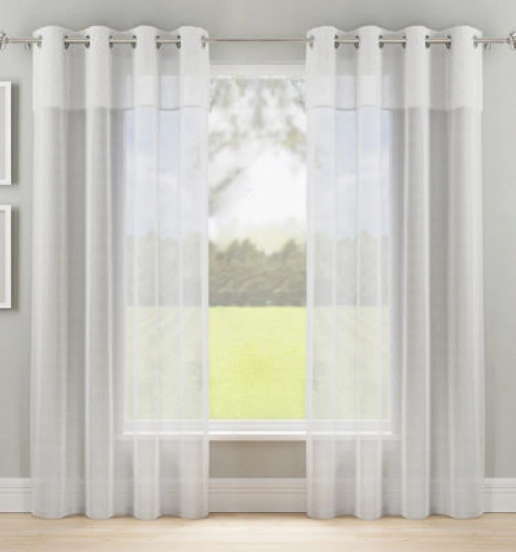 Image of The Very Collection Girona Eyelet Textured Top Border Panel Pair White WH5D6 Unisex