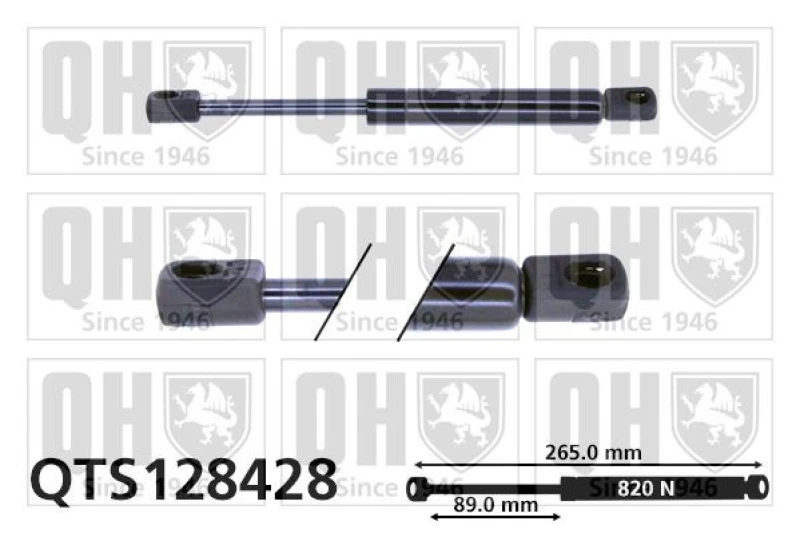 Image of QUINTON HAZELL Tailgate strut QUINTON HAZELL QTS128428