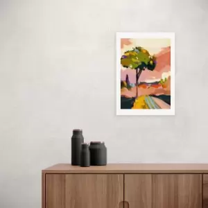 Image of East End Prints Sundown With Tree Print MultiColoured
