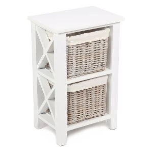 image of Robert Dyas Tocino Ready Assembled X Side 2-Basket Vertical Wooden Storage Unit