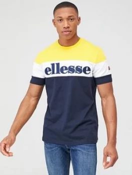 image of Ellesse Punto T-Shirt - Navy/Yellow