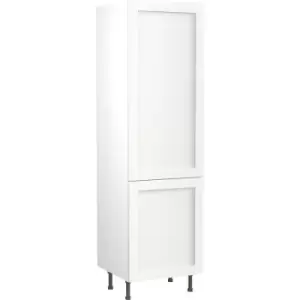Image of Kitchen Kit Flatpack Shaker Kitchen Cabinet Tall Fridge & Freezer 70/30 Unit Ultra Matt 600mm in White MFC